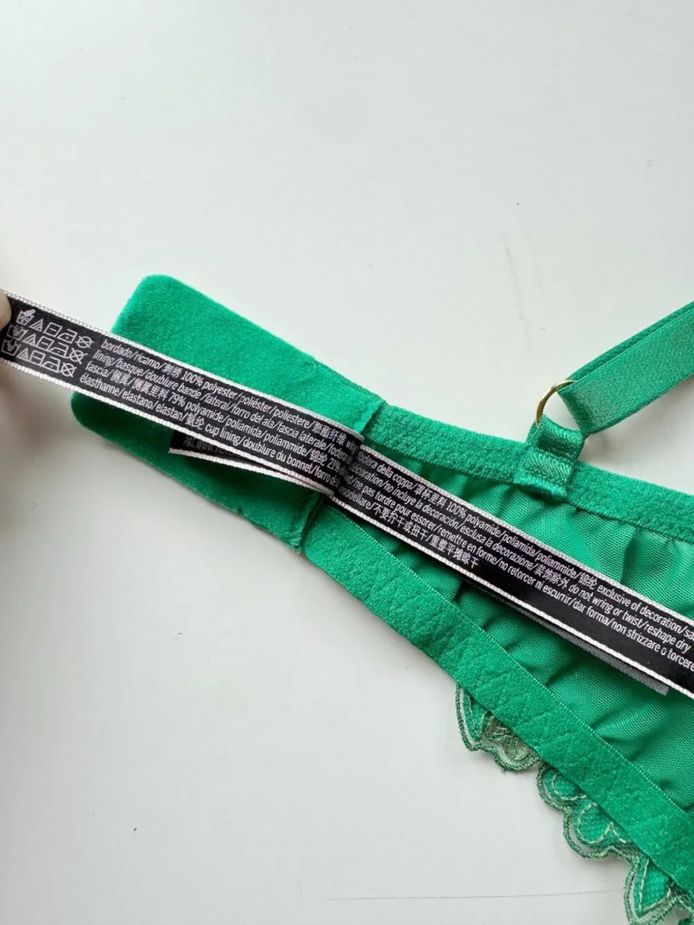 VICTORIA'S SECRET Ziggy Green Floral Embroidered Low Cut Demi Bra, Size 32DD - Picture 15 of 15